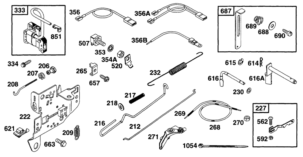 Controls, Elect Diagram and Parts List for 195431-2234-XX  Briggs and Stratton Engine